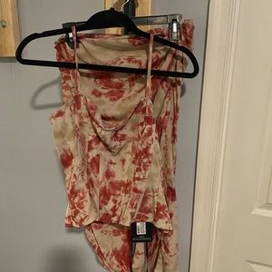 2 piece corset top and skirt